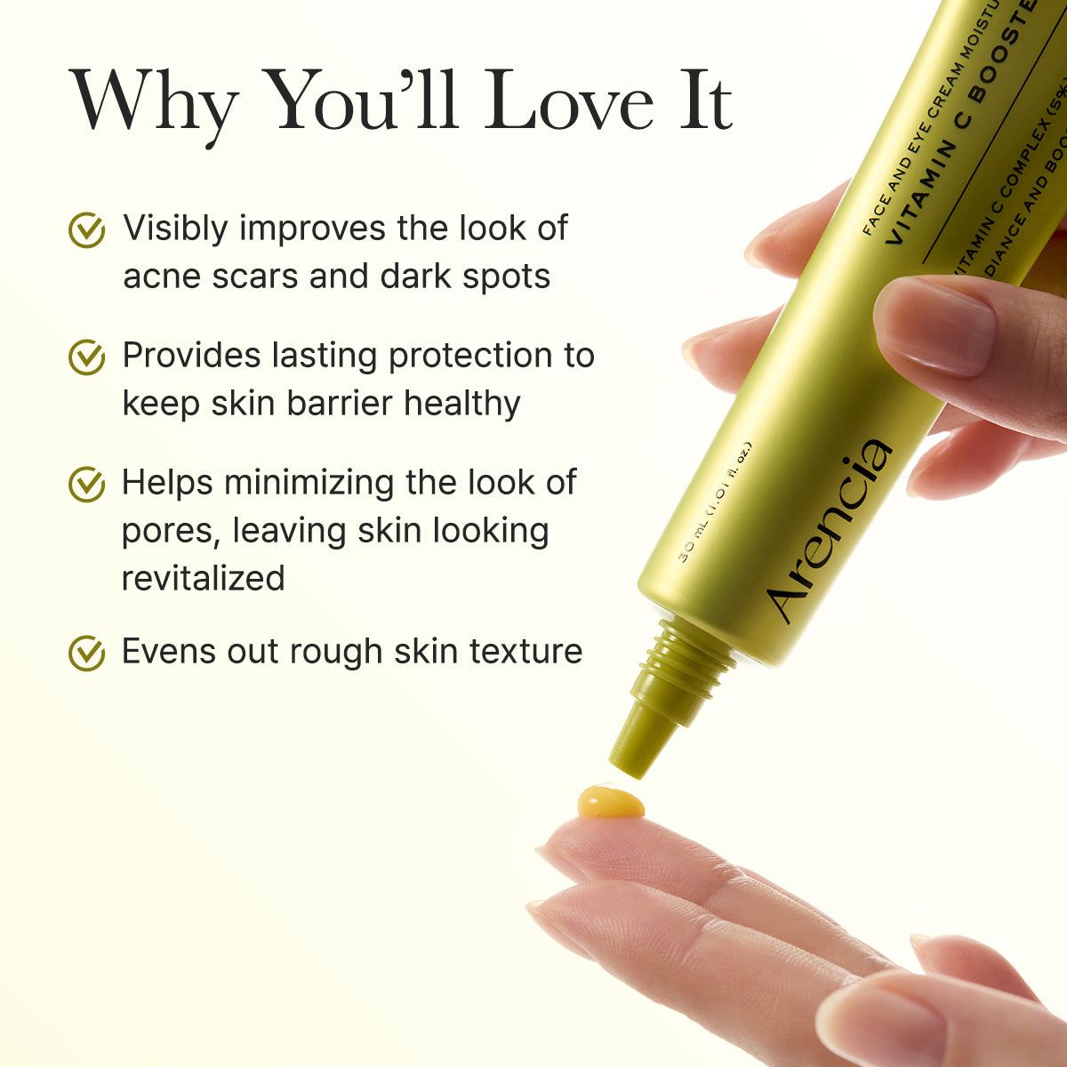 Arencia Vitamin C Booster Shot 30ml – Face & Eye Cream Moisturizer